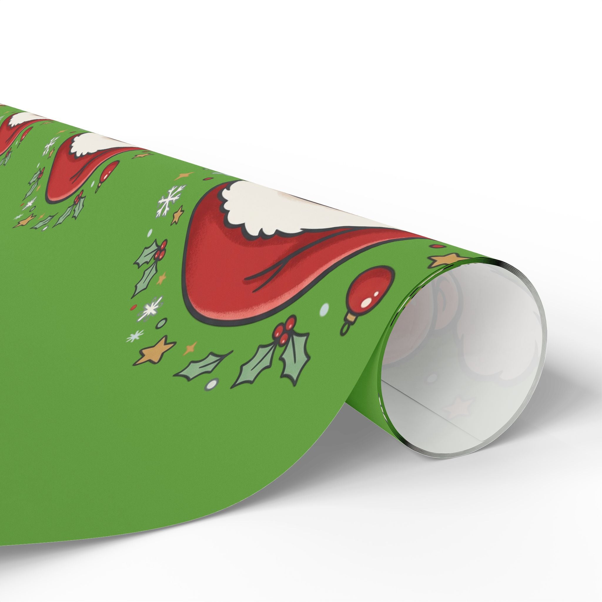 Christmas Stocking Pattern Wrapping Paper – Festive Green Holiday Gift Wrap