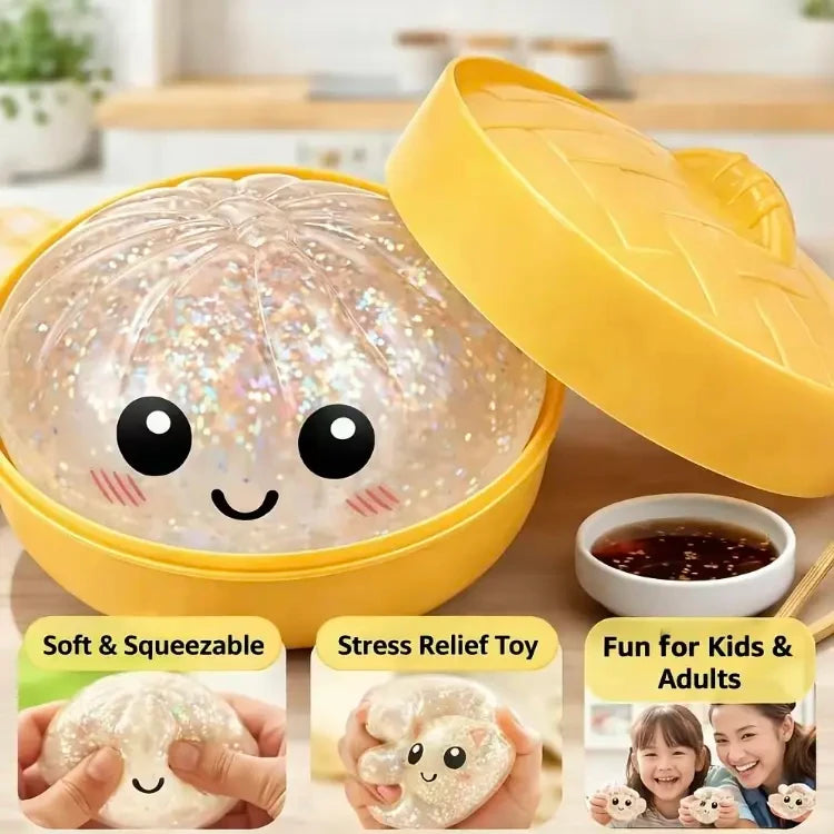 Dumpling Squishy Fidget Keychain