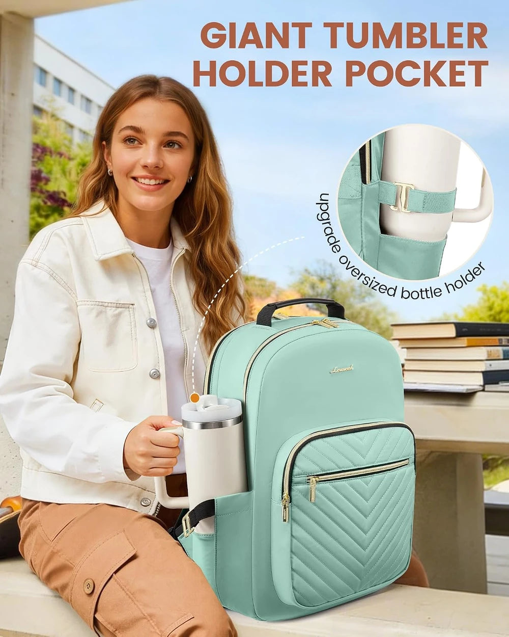 LOVEVOOK Quilted Laptop Backpack