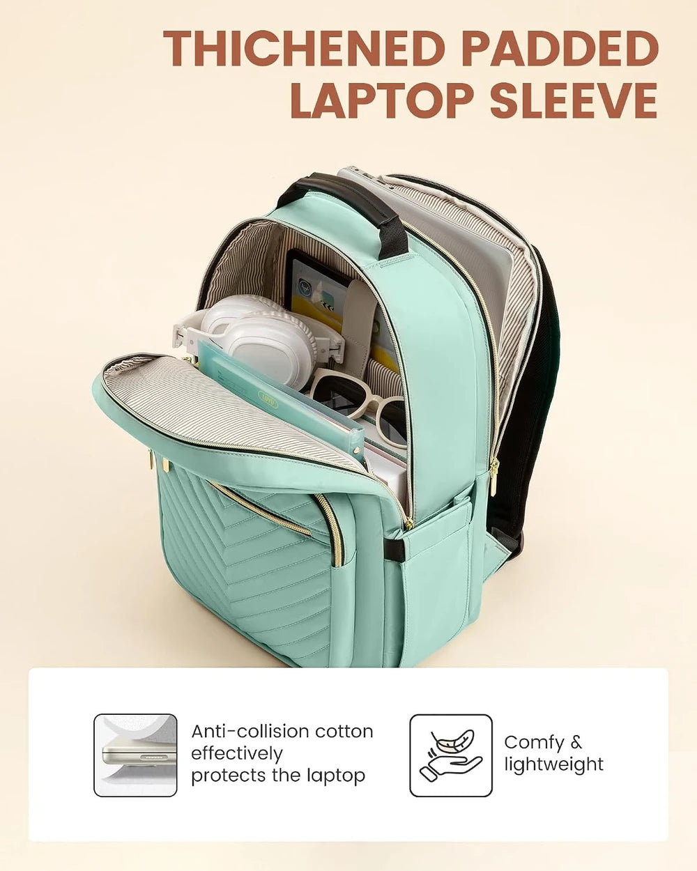 LOVEVOOK Quilted Laptop Backpack