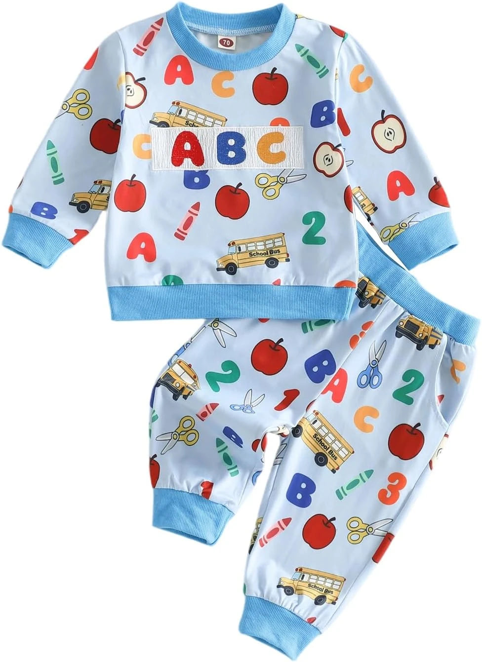 Toddler Apple Print Back-to-School Set