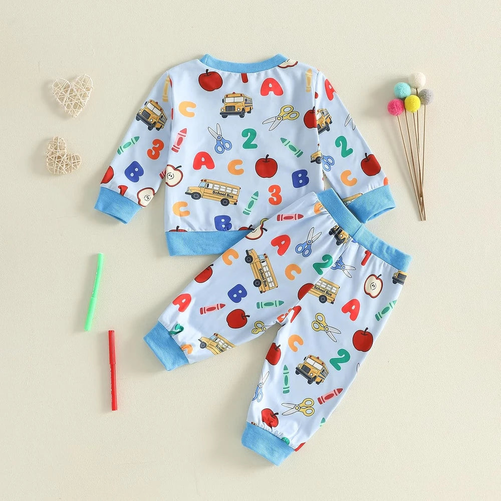 Toddler Apple Print Back-to-School Set