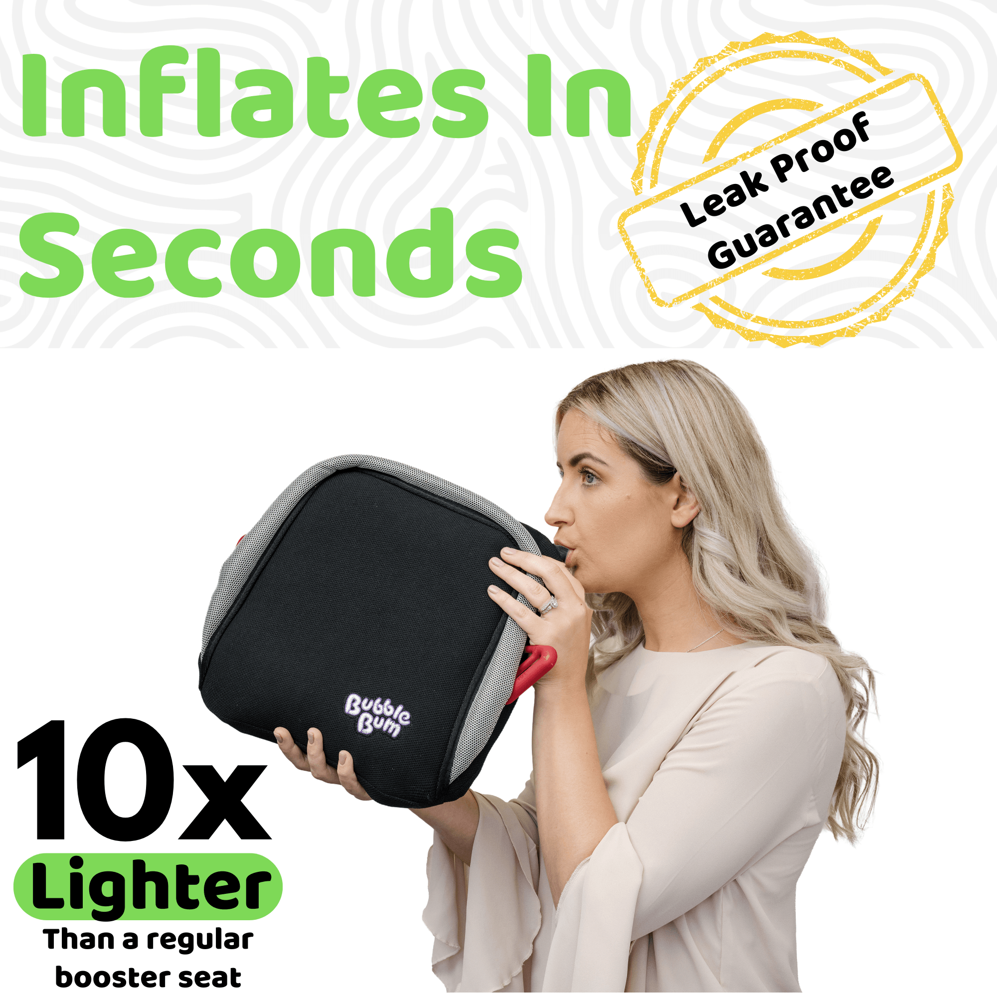 BubbleBum Inflatable Travel Booster Seat for Kids (Ages 4–11) Portable Car Booster for Taxis, Rentals & Travel ✔️