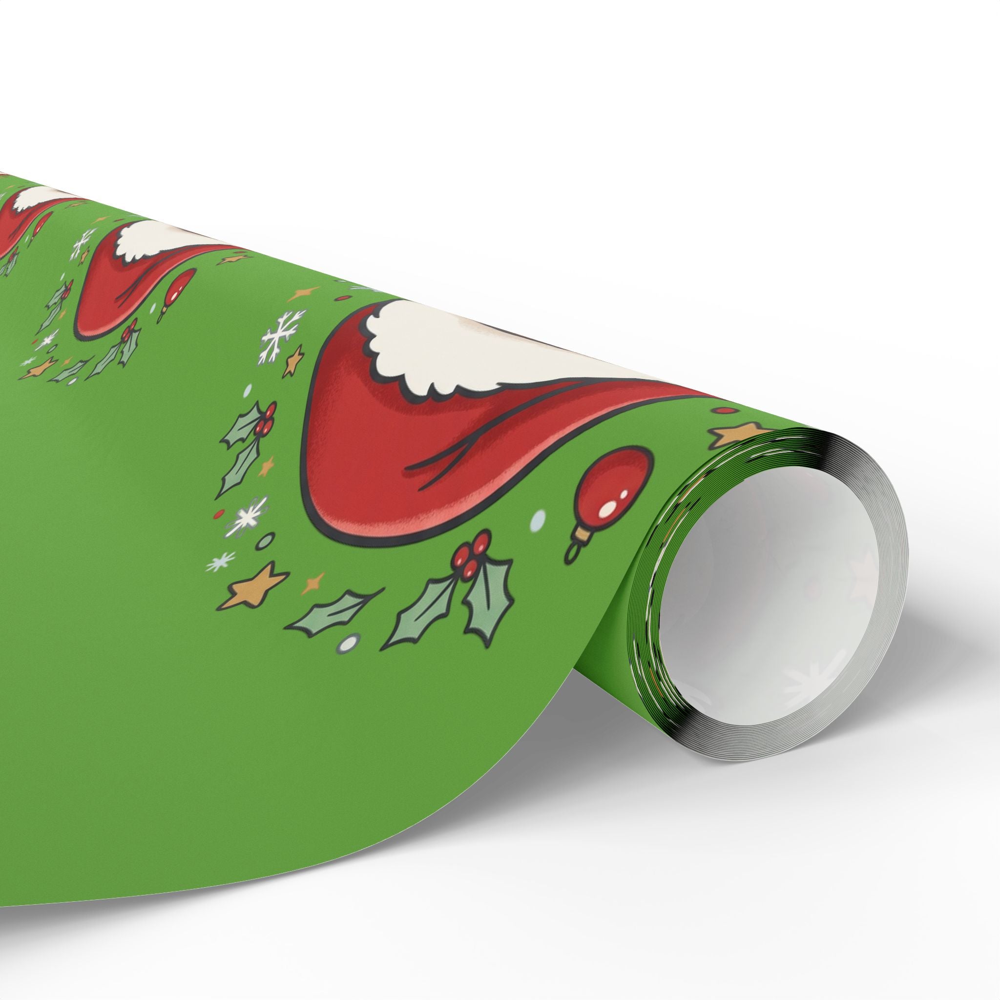 Christmas Stocking Pattern Wrapping Paper – Festive Green Holiday Gift Wrap