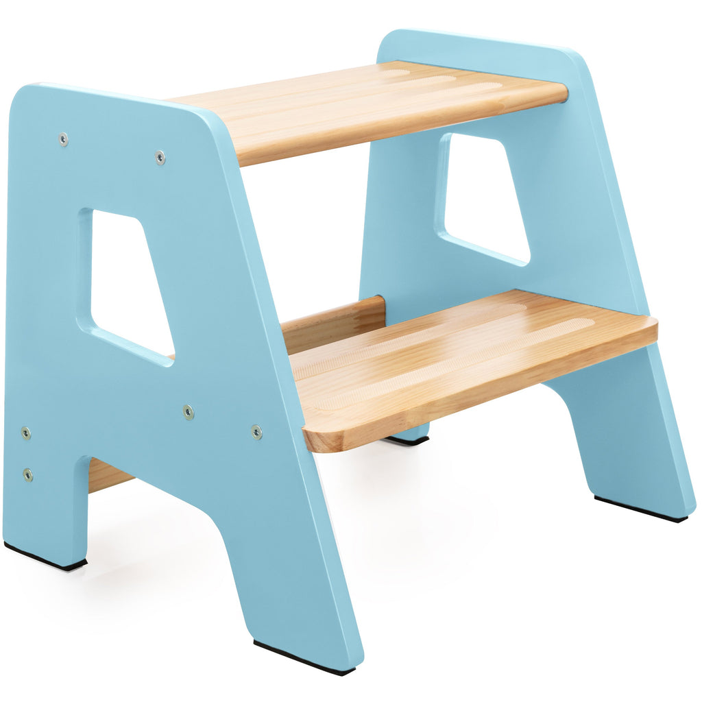 2-Step Wooden Stool for Toddlers(Step Stool for Children Ages 2+)